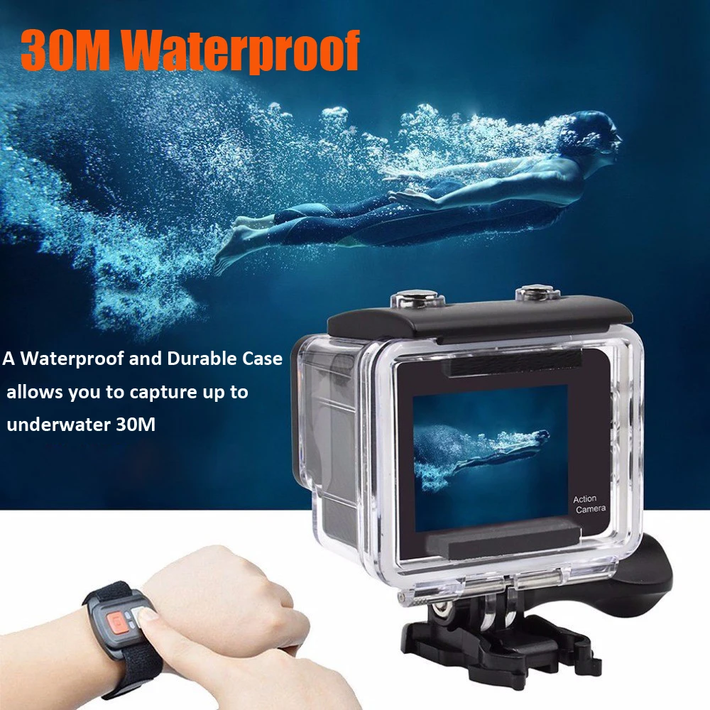 action camera for motorcycle 4K Action Camera WiFi Remote Control Sport Camera Dual Screen Underwater 30M Waterproof Helmet Video Action Recording Camera action camera best buy