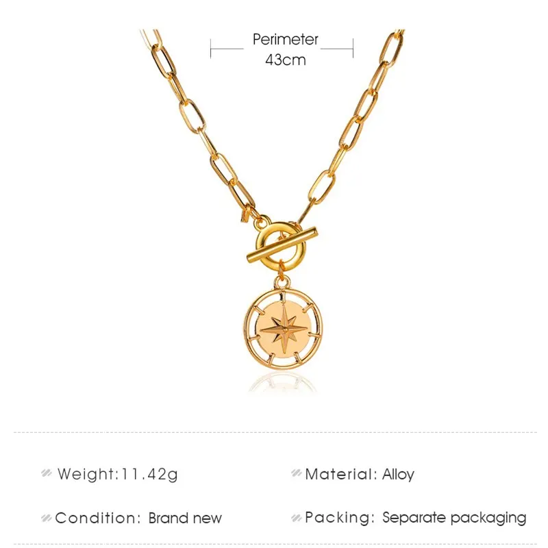

One Word Buckle Personality Thick Chain Punk Style Necklace