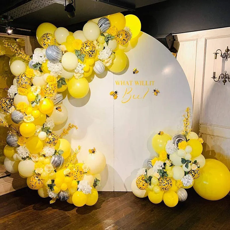 

113Pcs/Set Yellow White Balloons Garland Arch Kit Honeybee Theme Birthday Party Decoration Baby Shower Suplies Wedding Decor
