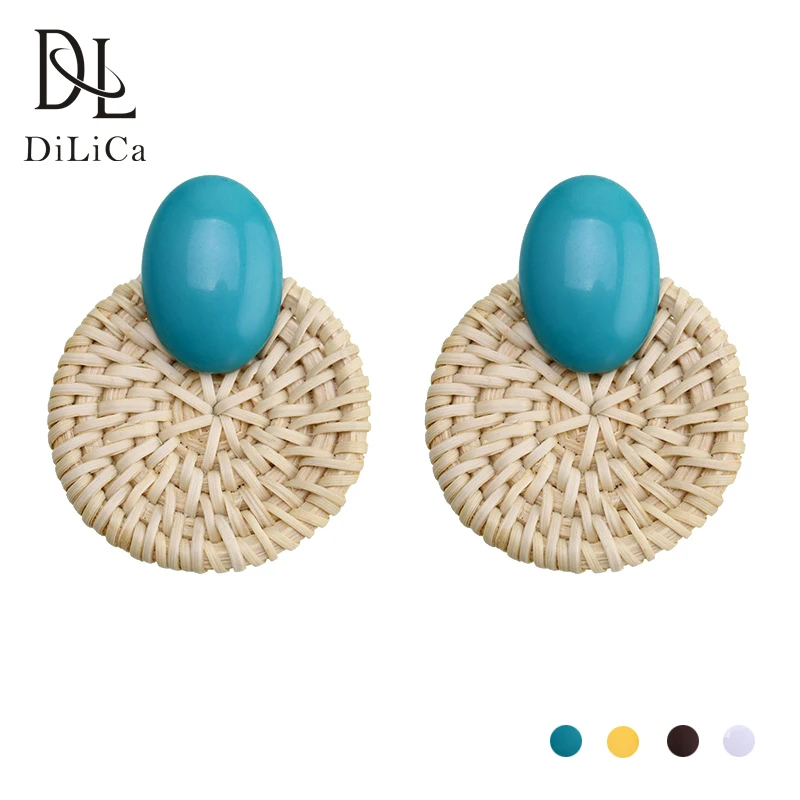 

DiLiCa Fashion Earrings for Women Wooden Earrings Handmade Bohemian Earrings Jewelry Boucles d'oreilles en bois