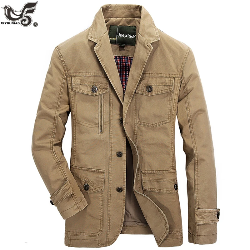 New Casual Denim Jacket Men 100% Cotton Business Coat Male Brand Clothing Stylish Autumn winter Suit Blazer Jean Jacket Man