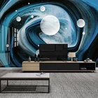 Настенная 3D Роспись на заказ, креативный абстрактный настенный фон с изображением звездного неба, гостиной, дивана, телевизора, рулон бумаги