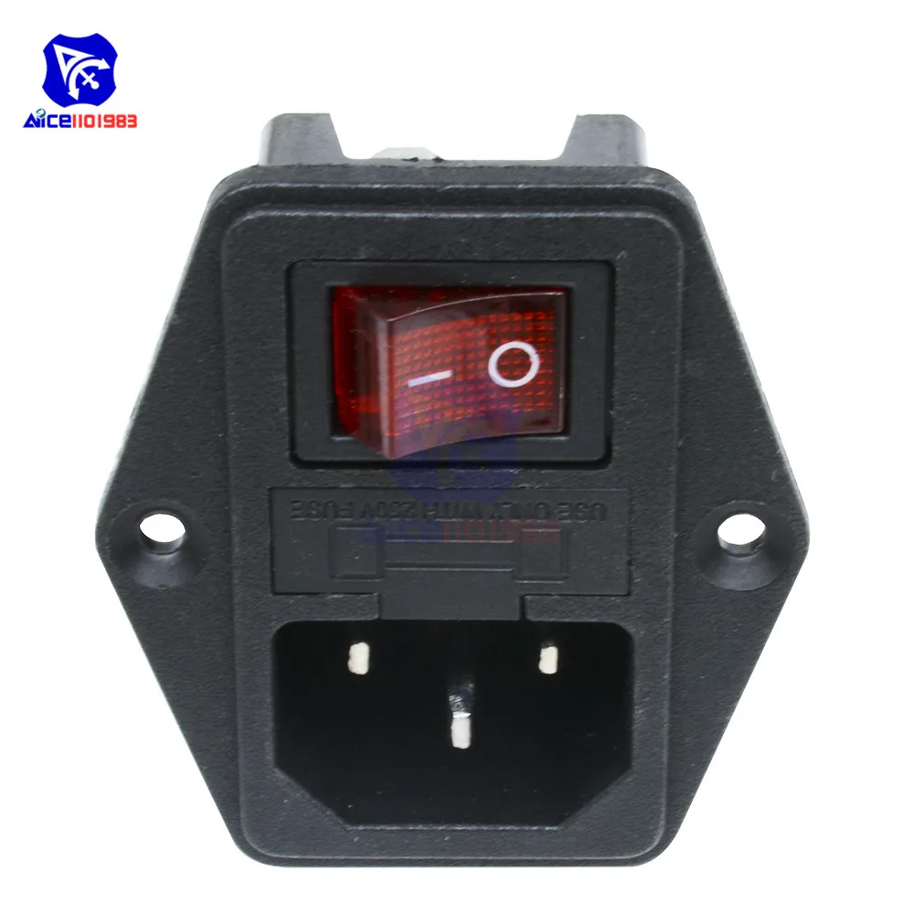 Diymore AC 250V 10A красный светодиодный кулисный переключатель включения/выключения 3 Pin