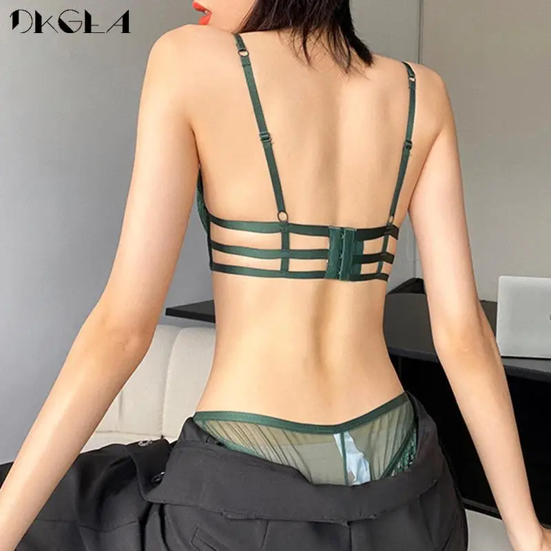 brand hot sexy bra panties sets thick underwear set women push up bras b c d cup fashion brassiere green lingerie gather deep v free global shipping
