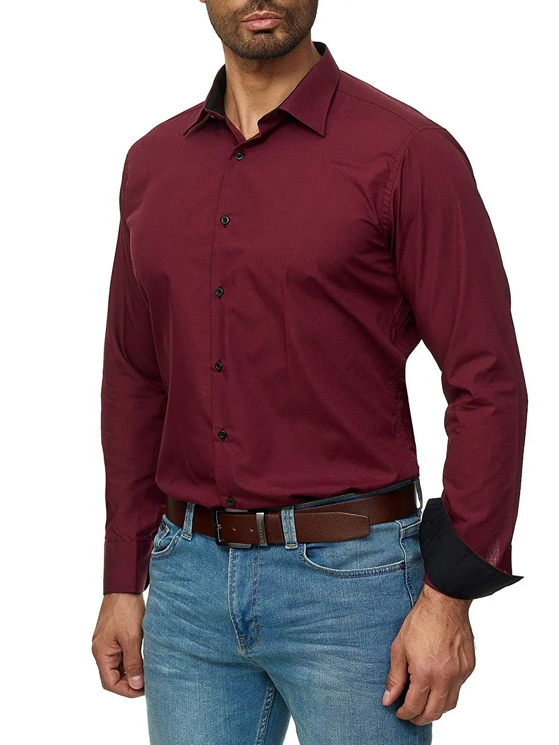 Рубашка Modis мужская деловая с длинным рукавом роскошная приталенная блузка