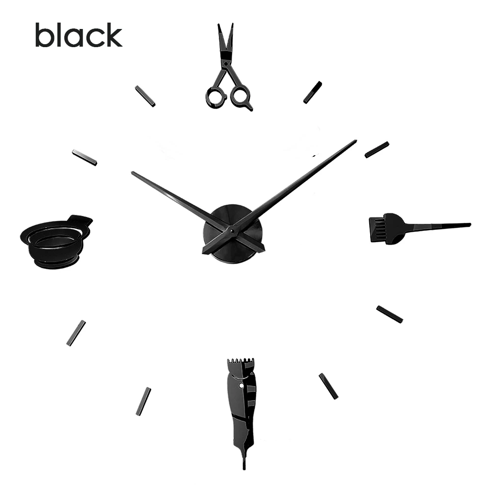 Парикмахерские ножницы для салонов красоты DIY настенные гигантские часы с