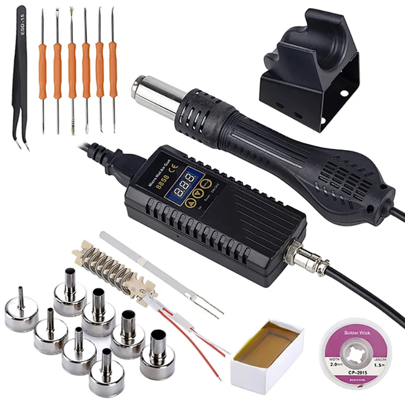 Soldering Hot Air Gun Kit 700W LED Digital Micro Heat Gun Welding Station For Appliance Repair Auxiliary Tools Hair Dryer
