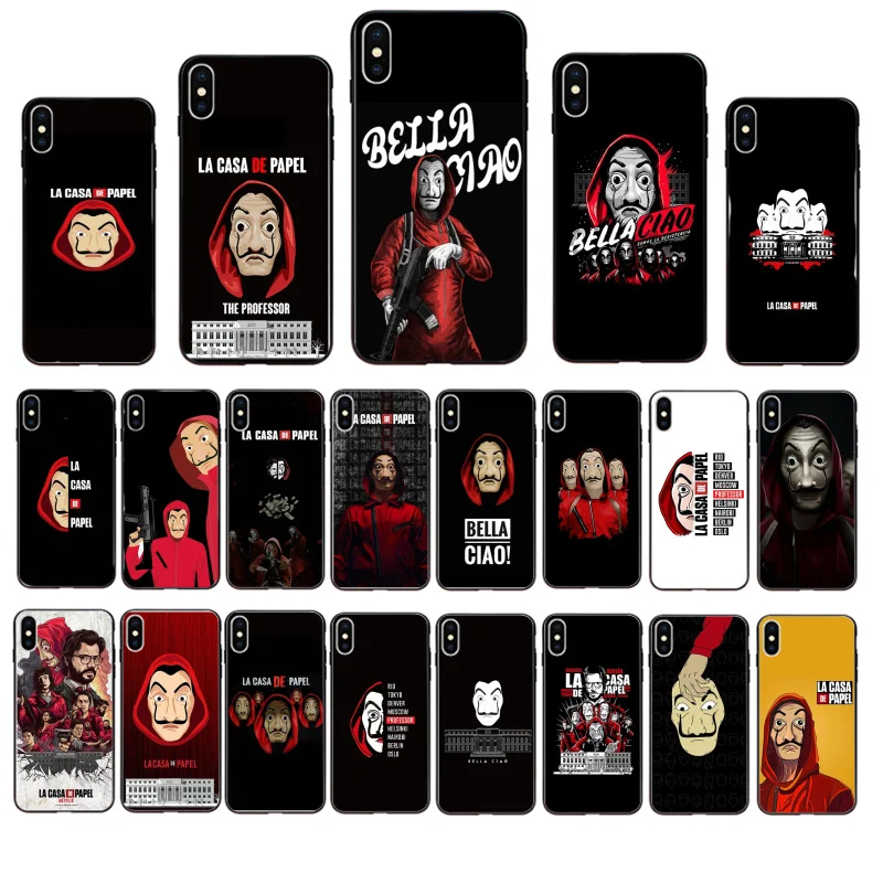 

Spain TV Money Heist House Paper La Casa de papel Phone Case For iPhone 13 12 11 Pro Max 12Mini XS MAX XR SE2 8 7 Plus X