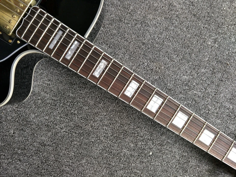 Новый стиль китайская электрическая гитара Jazz на заказ F полый корпус Sunburst Цвет
