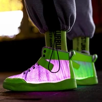 unclejerry 2020 new fiber optic shoes big boys girls and adult usb rechargeable glowing sneakers party shoes cool street shoes