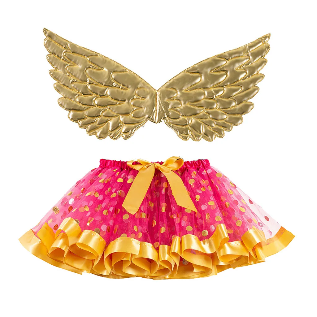 (От 2 до 11 лет) Детская сетчатая юбка-пачка в горошек с блестками для Хэллоуина +