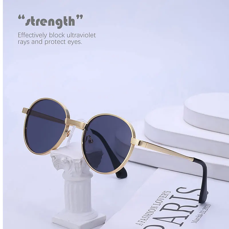 

Steampunk stylish retro round vintage punk sunglasses small frame sunglasses brand luxury designer lunettes