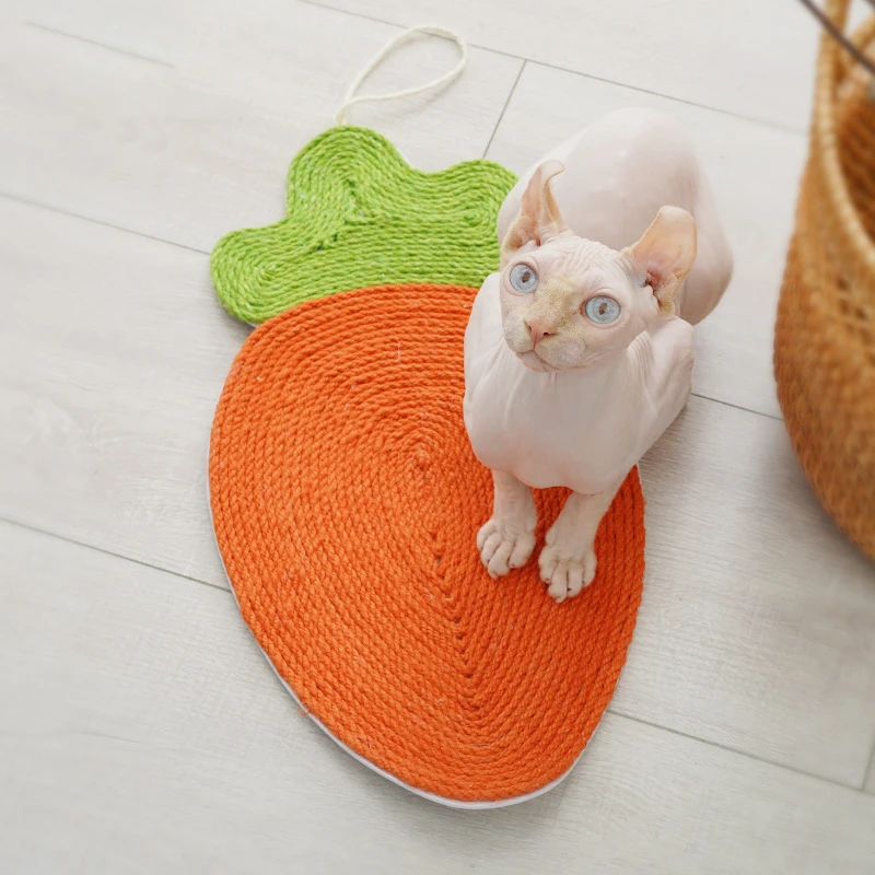 

Beautilful Carrot Shape Cat Scratching Mad Cat Scratch Sisal Mat Grinding Claws Pet Toys Cat Toys