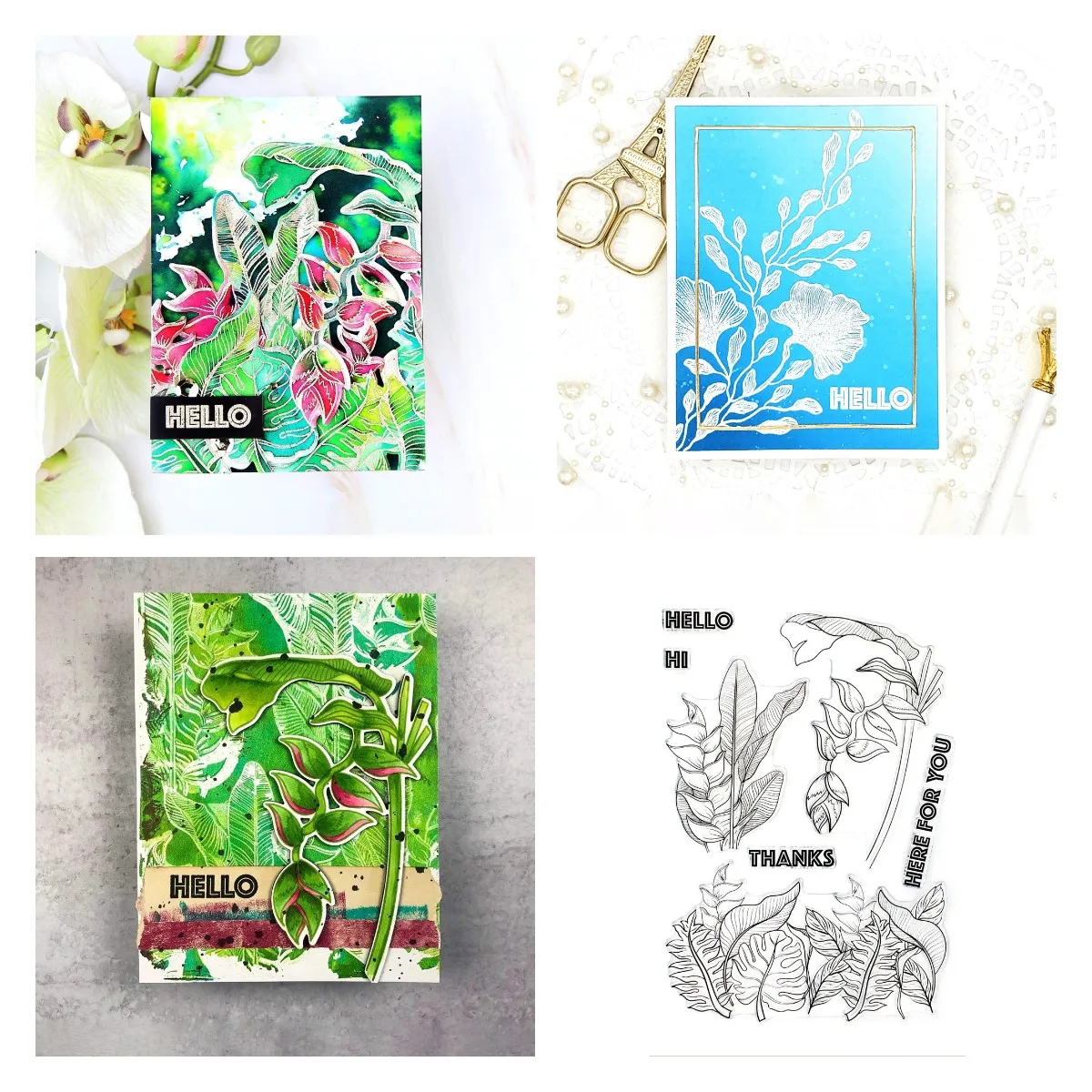 

Tropical Jungle Leaves Metal Cutting Dies and Stamps DIY Scrapbooking Card Stencil Paper Cards Handmade Album Stamp Die Sheets