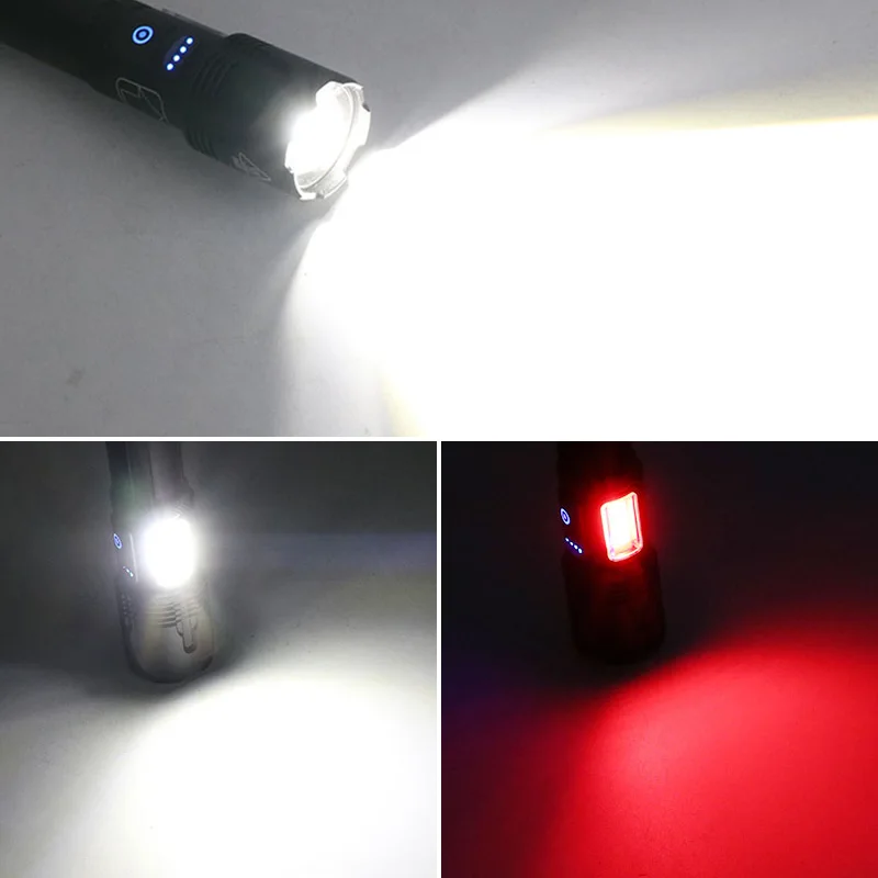 

Zoomable Led Torch XHP99 Powerful Flashlight 18650/26650 Hunting Tactical Lanterna 7 Modes USB Rechargeable Flash Light