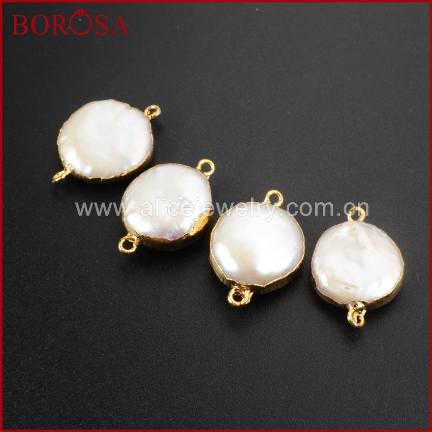 BOROSA 5 шт. Новый жемчужный кулон натуральный пресноводный жемчуг круглый