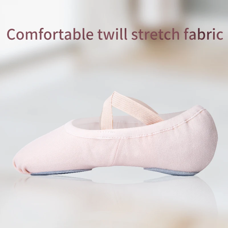 Балетки для занятий спортом Мягкие балетки танцев Женская розовая эластичная