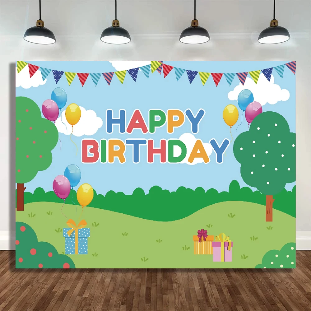 Фон для детского дня рождения с изображением свиньи голубого неба|Фон