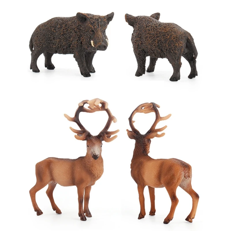 

Simulation forest wild plastic animals figure model Warthog Chimpanzee Deer figurine toy H051