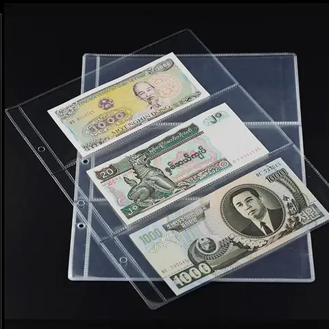Держатель для банкнот 10 шт., прозрачные защитные листы с 3 отделениями для сбора банкнот, альбома, денег