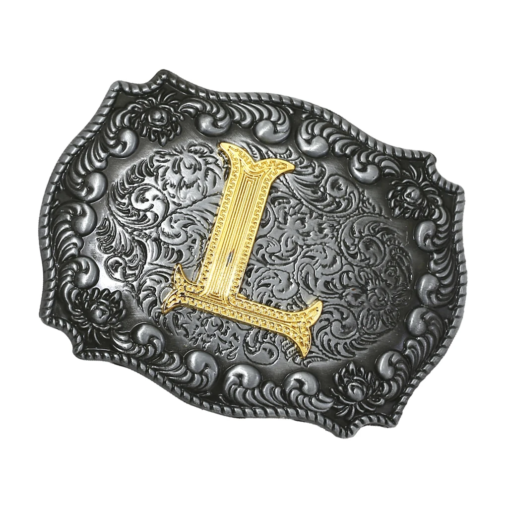 Men Western Cowboy Texas Rodeo Belt Buckle Gifts Jewelry Initial Letters A-Z |
