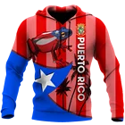 Сине-красная Пуэрто-Рико Карибская лягушка 3D куртка для мужчинженщин Харадзюку худи Повседневная Уличная одежда Свитшот пуловер толстовки