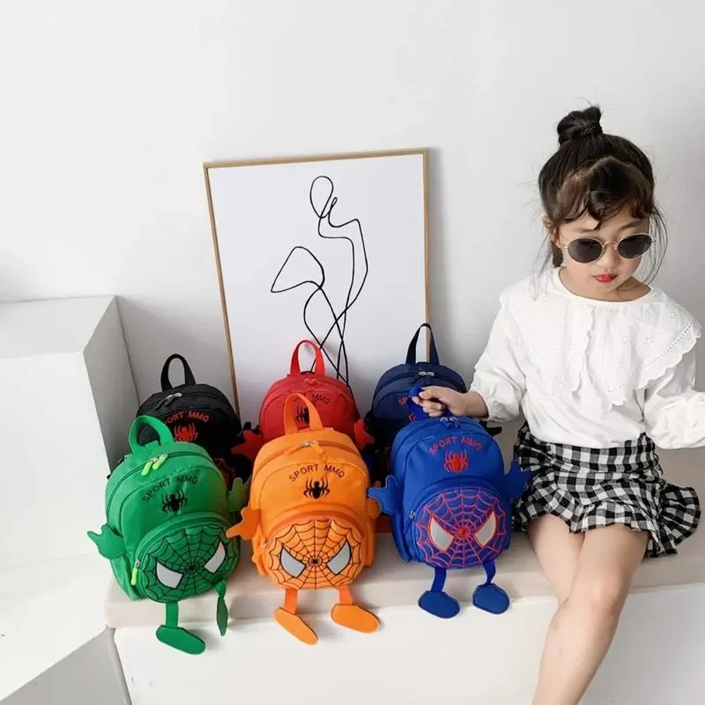 

Disney Spiderman Boy Girl Schoolbag Detachable Harness Bag Baby Anti-Lost Backpack Child-Parent Interactive School Bag Purse Bag