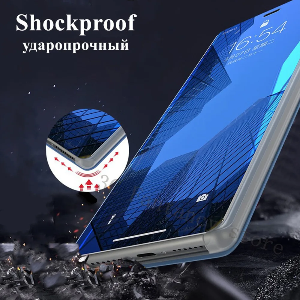Зеркальный флип чехол для huawei P20 P30 P10 P9 Коврики 10 20 30 Lite рro Honor Note 20i V20 Y5 Y6 Y7 Y9 Nova 4 5 9x