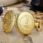 Роскошные модные золотые изысканные кварцевые карманные часы с изображением скульптуры, Простой циферблат, цепочка-брелок, часы с подвеской-ожерельем для мужчин и женщин, 2021