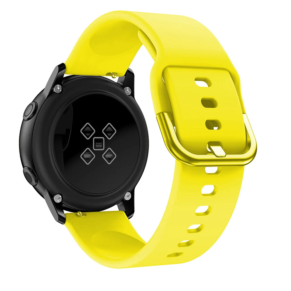 yellow 12 20 мм/22 мм длина браслета для samsung Galaxy часы Active2/Активный/46 мм/42 мм/ремень Шестерни S3/S2/спортивный силиконовый браслет huawei часы GT - Цвет ремешка: yellow 12