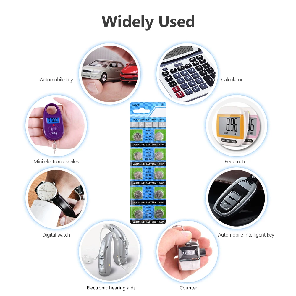 

20Pcs AG13 1.5V Alkaline Button Battery LR44 L1154 RW82 RW42 SR1154 SP76 A76 357A pila lr44 SR44 AG 13 Cell Coin Battery For Toy