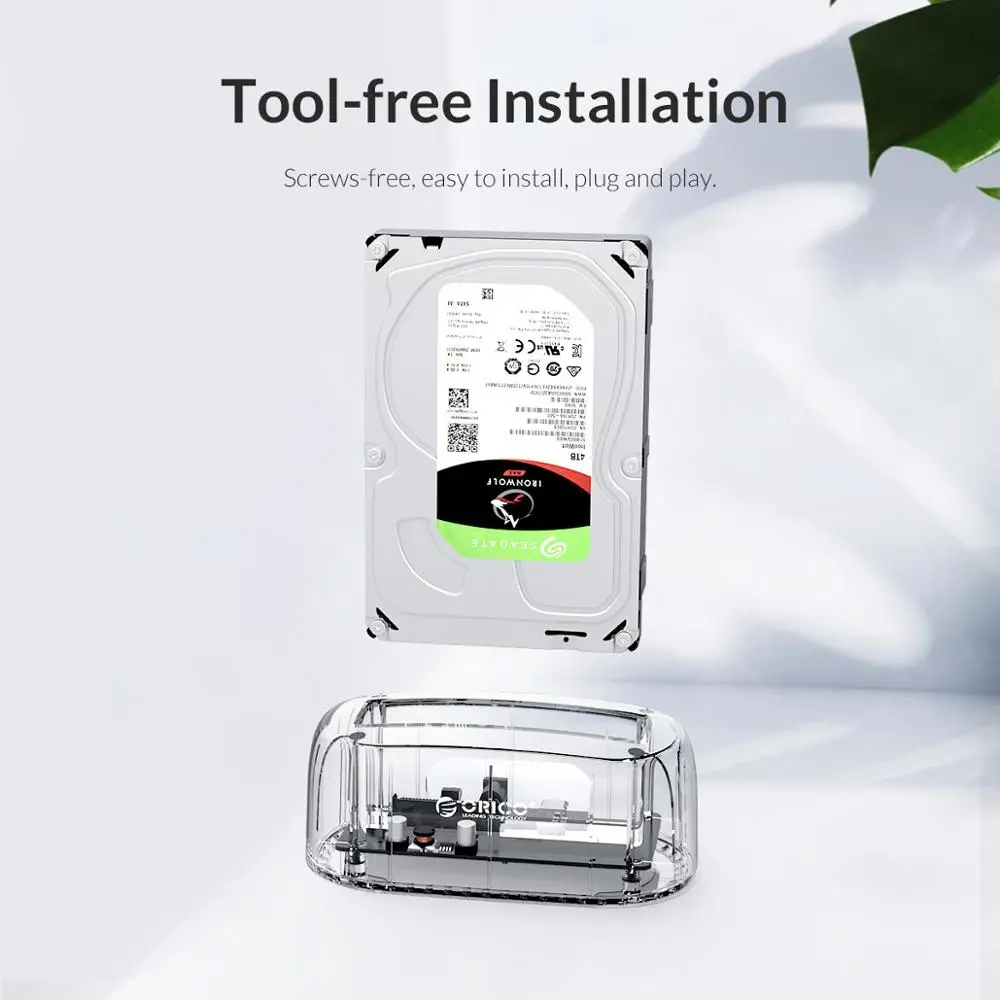 Прозрачный корпус для жесткого диска ORICO 3 5 USB 0 Гбит/с до SATA3.0 док станция HDD UASP