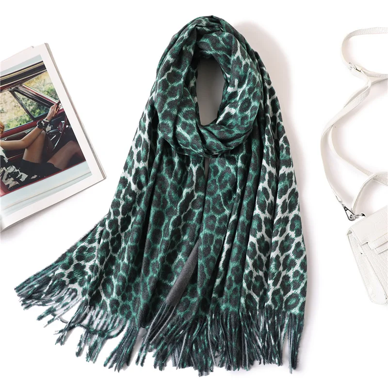 

Brand Designer women scarf 2019 winter cashmere scarves for lady pashmina shawls and wraps neck head warm bandana Leopard Solid