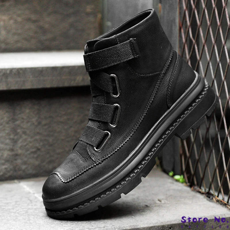 Мужские Полусапоги черные рабочие кроссовки размера плюс 47 обувь с толстыми