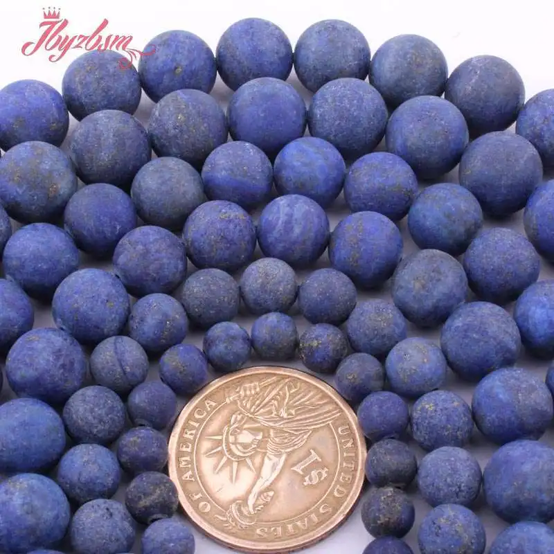 Круглые бусины синего лазурита круглые из натурального камня для ожерелий