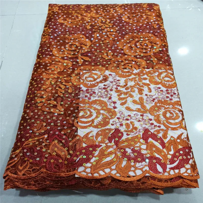 Африканская кружевная ткань высокого качества из тюля с блестками розовая