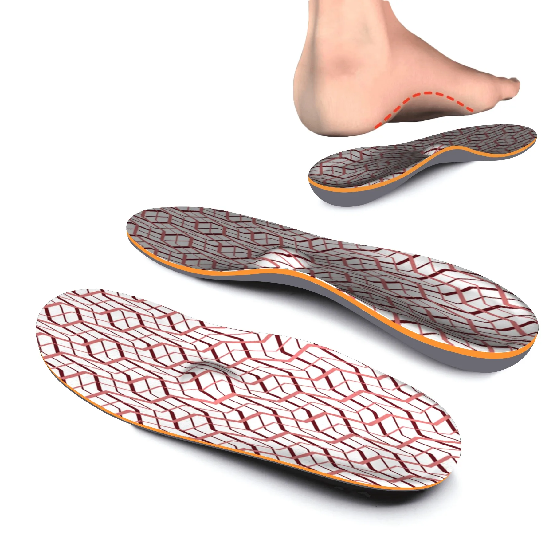 

Red Block Memory Foam Insoles High Arch Support Insoles Relief Foot Pain Shock Absorption Sports Shoe Inserts for Women Men