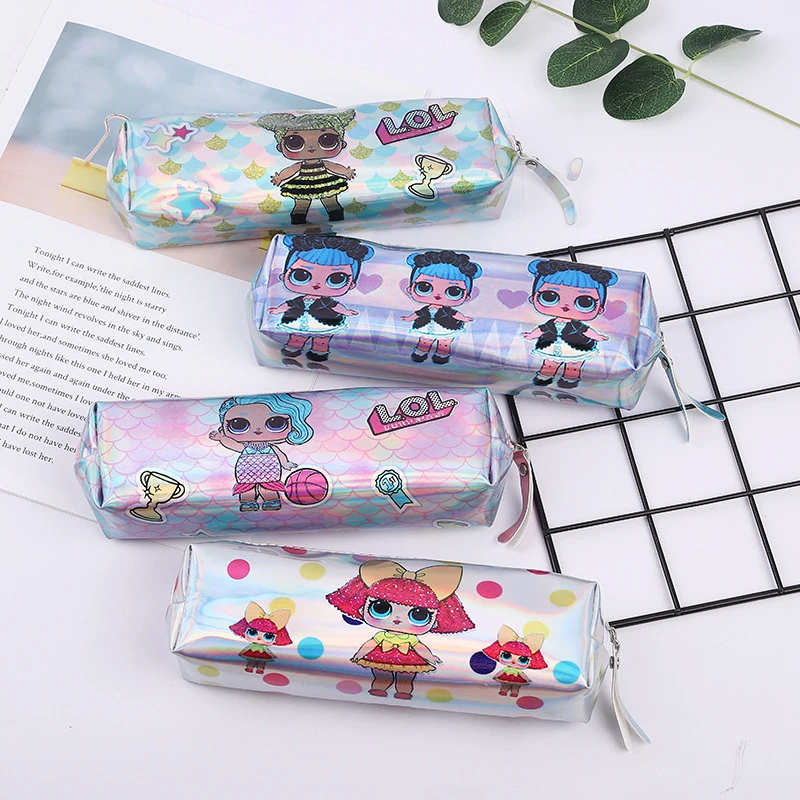 Радужный лазерный пенал LOL Magic Cool прозрачный PU Сумка для карандашей