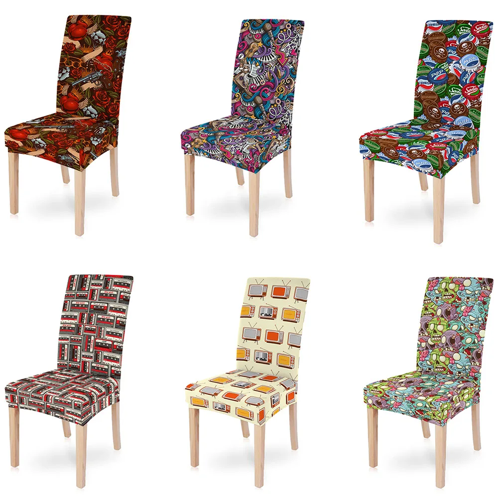 Ретро Модный чехол для кресла спандекс растягивающиеся эластичные стулья Чехол