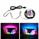 Светодиодная лента RGB, USB СВЕТОДИОДНЫЙ светильник для телевизора, светильник с подсветкой, атмосферное украшение, для ПК, кухни, спальни, стола, Декор, светильник, лампа для украшения