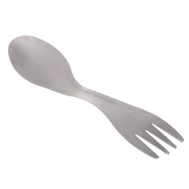 

Ultralight Titanium Spoon Fork Spork Outdoor Camping Picnic Tableware 2in1 Tool X7JD