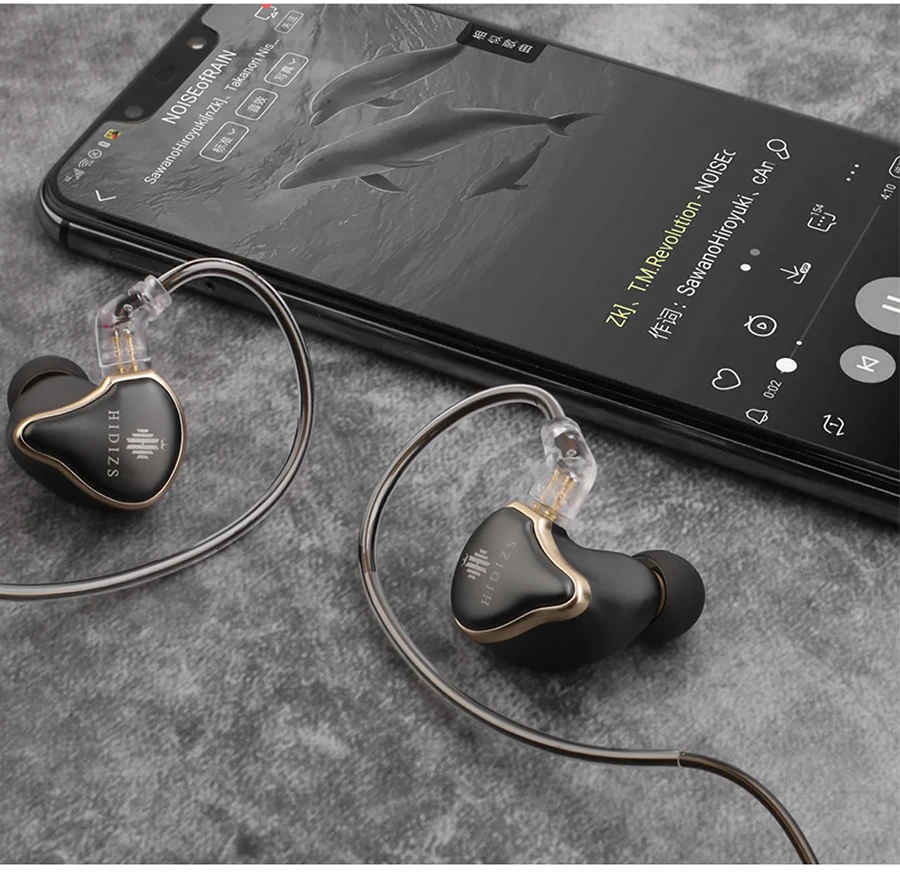 Hidizs Русалка MS1 HiFi аудио запатентованный динамический мембранный монитор наушники IEM со съемным кабелем 2Pin 0,78 мм разъем