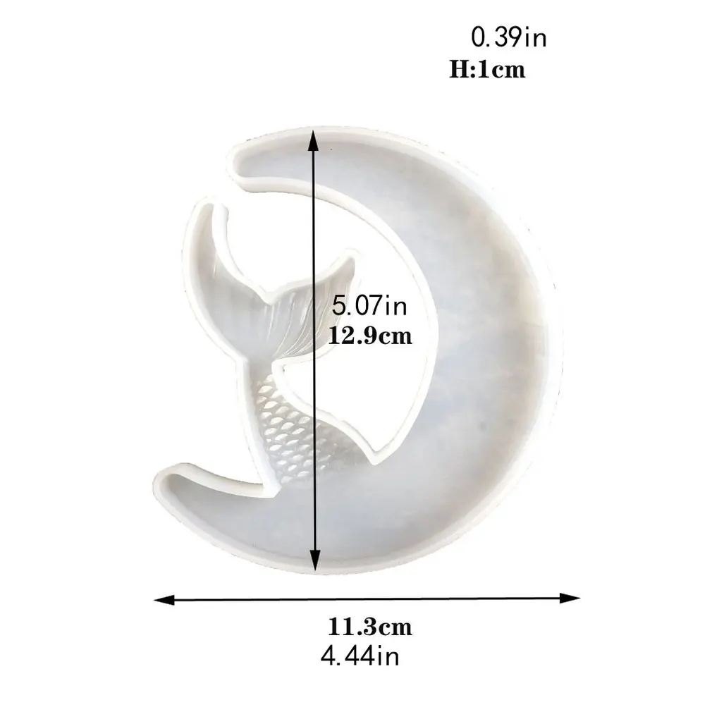 

Silicone Mold Handmade Girl On The Moon Fish Tail Wolf Cat Mirror Epoxy Mold Epoxy Silicone Soft Mould For Clay Fondant