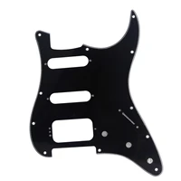 11 hole st ssh strat guitar pickguard hss scratch plate black 3ply with screws for guitar accessories electric guitar parts