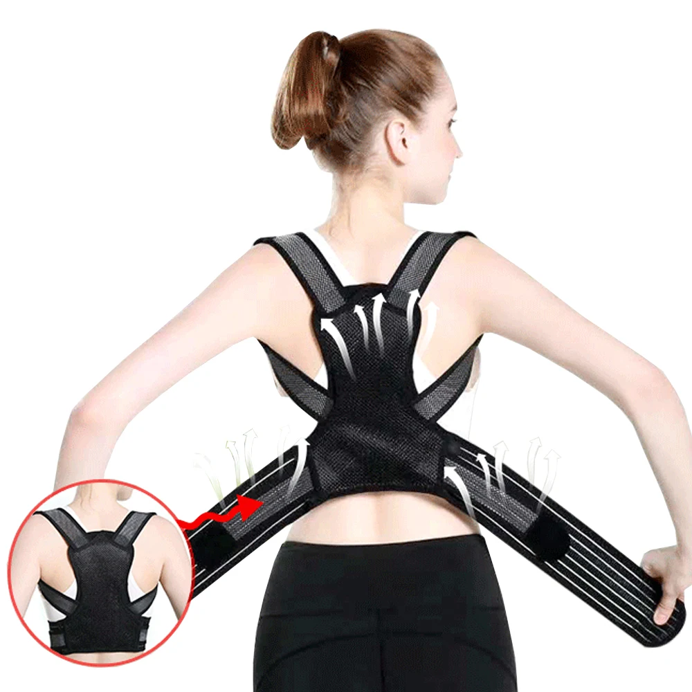 

Adjustable Shoulder Anti-Hunchback Posture Corrector Pain Relief Upper Back Brace Lumbar Support Straightener Belt Women Student