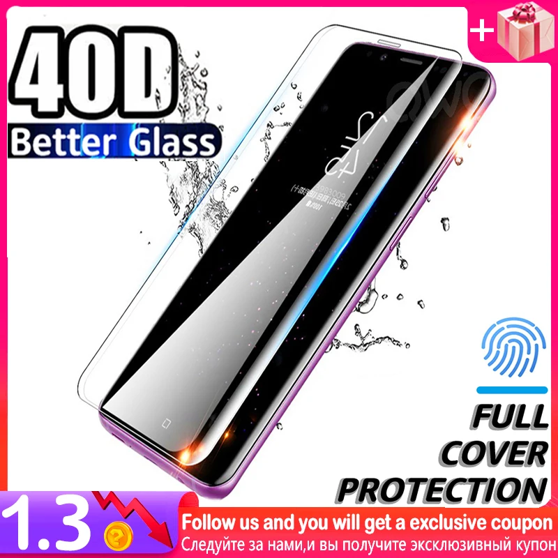 40D изогнутый экран протектор защитное стекло на для samsung Galaxy S9 S10 S8 Plus Note 10 Plus 8 9 закаленное стекло для самсунг samsung A50 защитная пленка нет гидрогелевая пленка