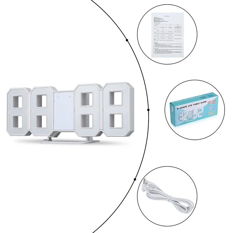3D светодиодный настенные часы современный дизайн цифровые настольные будильник