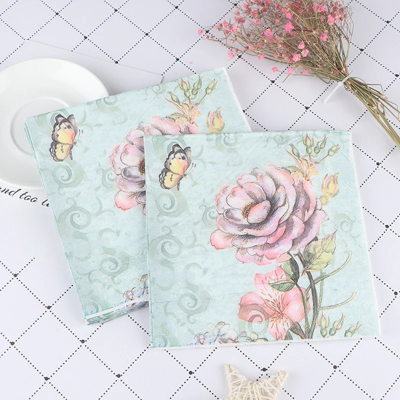 

20Pcs/Pack New Printed Paper Towels Wedding Decoupage Paper Napkins For Baby Shower Birthday Decoration Kids Party Supplies