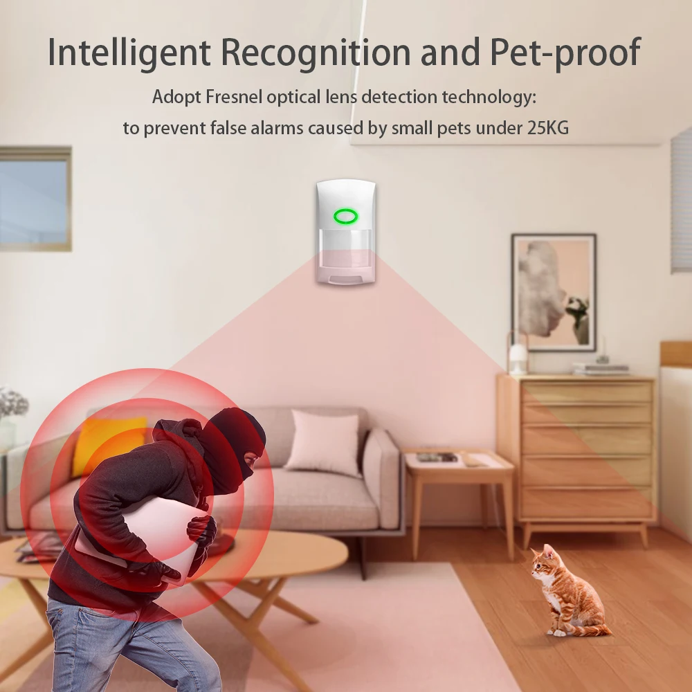 Angus Home Security External Wifi Camera Siren Alarm System with Remote Control Intercom Door Opening Sensor For House enlarge