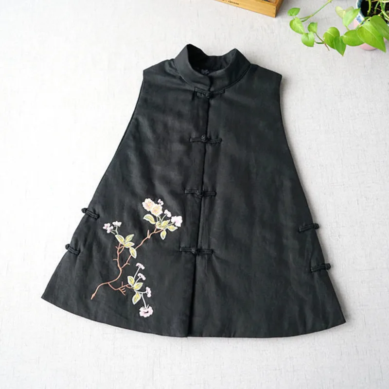 Женский этнический жилет в стиле Харадзюку с вышивкой китайском костюм Тан топы